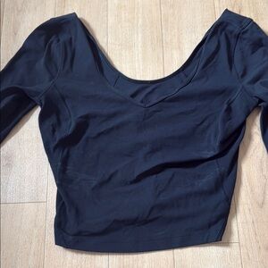 Lululemon black Crop Blouse with 3/4 Sleeves